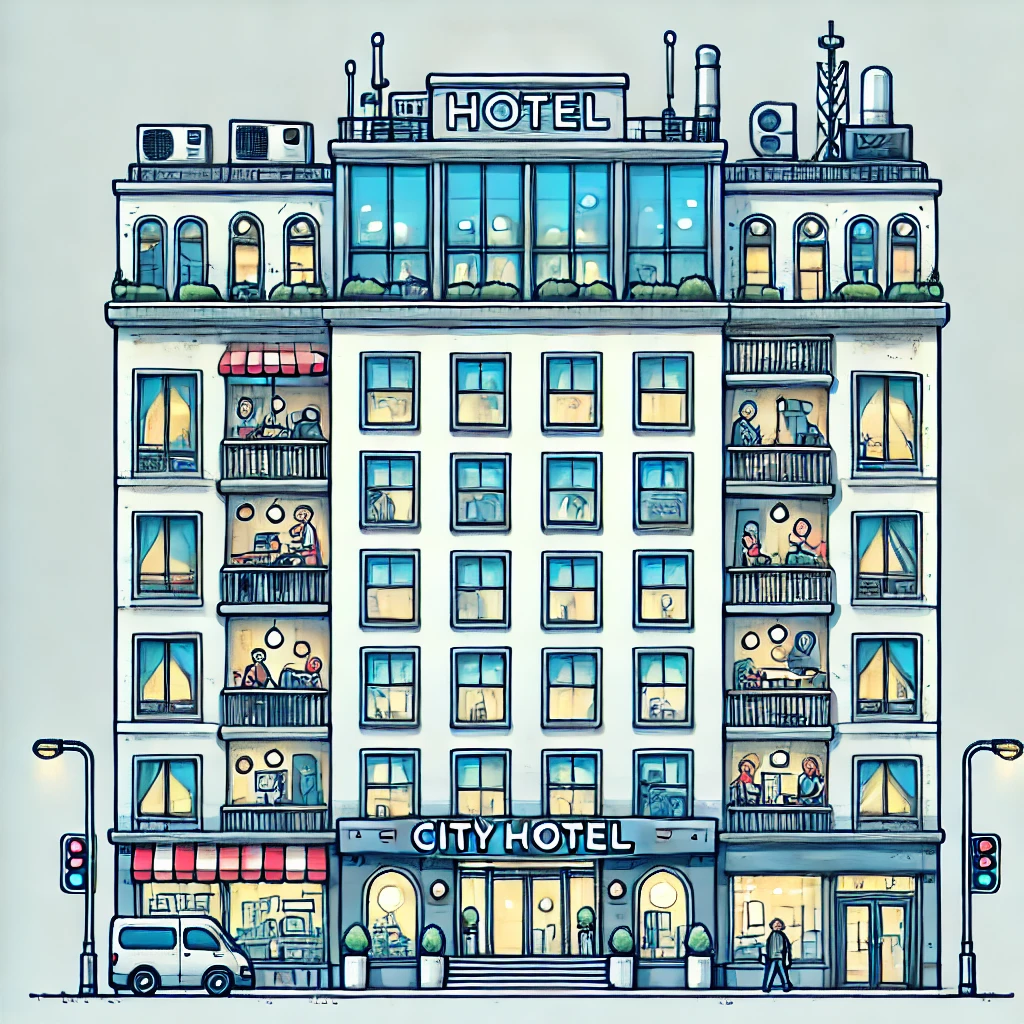 A hotel in a city